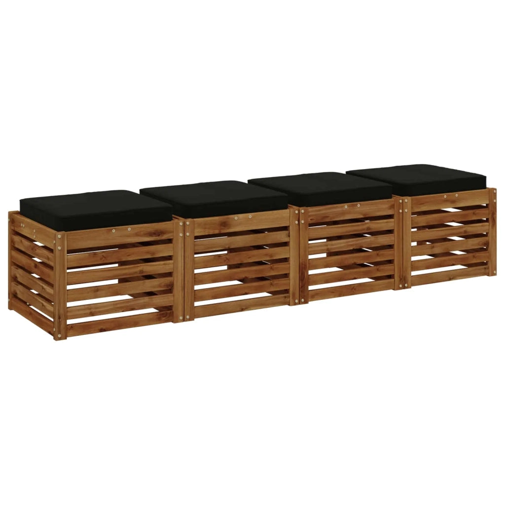 Cuscini per Sedia in 4 Pezzi VUGHT 4 pcs 100% Poliestere Nero 946253