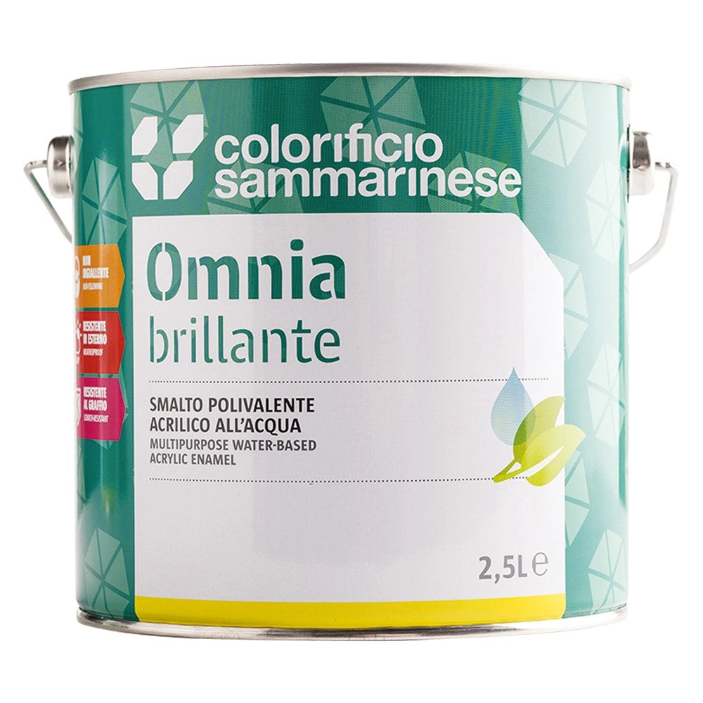 SMALTO ALL ACQUA OMNIA  BIANCO BRILLANTE 0,750 LT