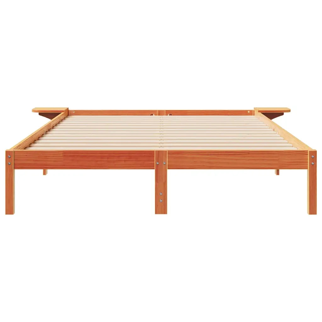 Letto con Tavolini Laterali Marrone cerato 140 x 220 cm 873249