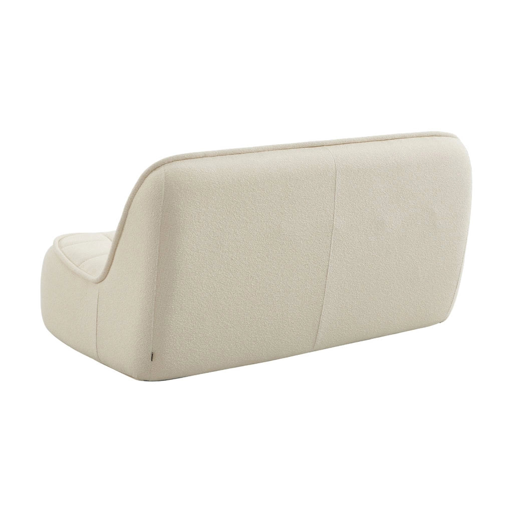 Poltrona in bouclé testurizzato, 2 posti, bianco sporco