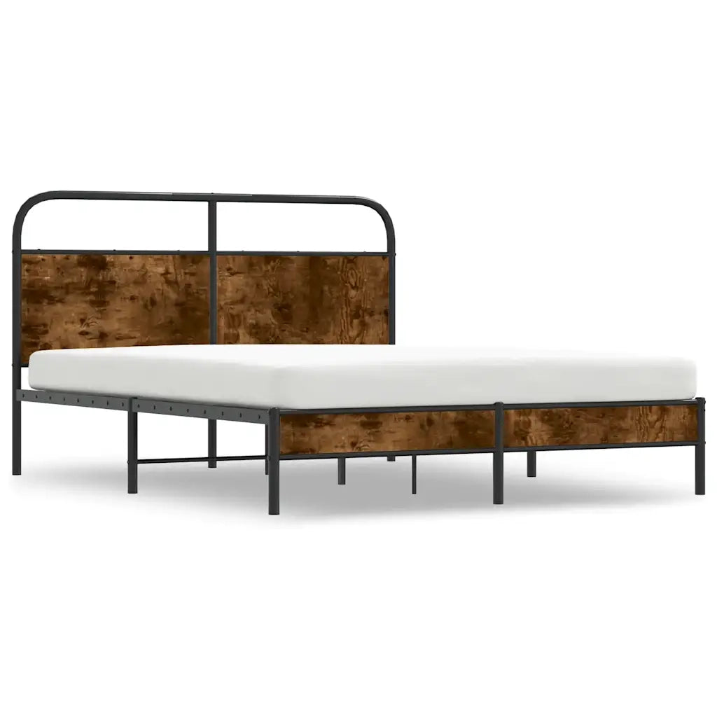 Giroletto senza Materasso-Struttura Letto Rovere Fumo 160x200 cm in Truciolato 476522