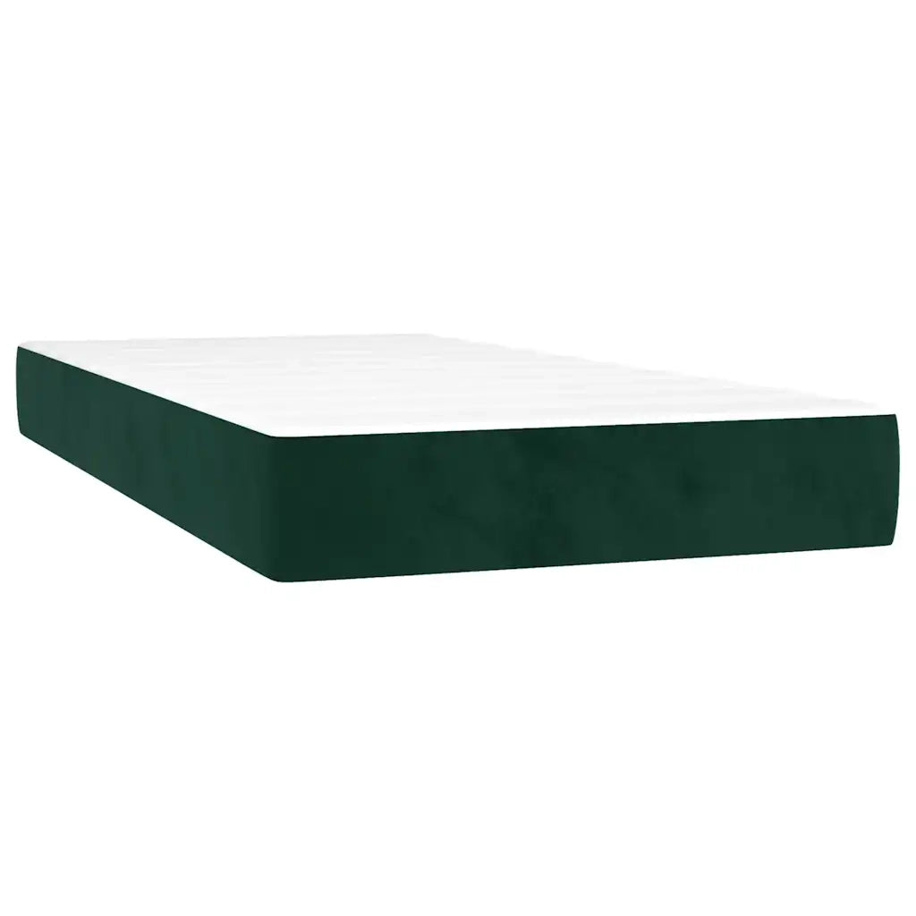 Giroletto a Molle con Materasso-Struttura Letto Verde Scuro 90x190 cm Velluto 599184