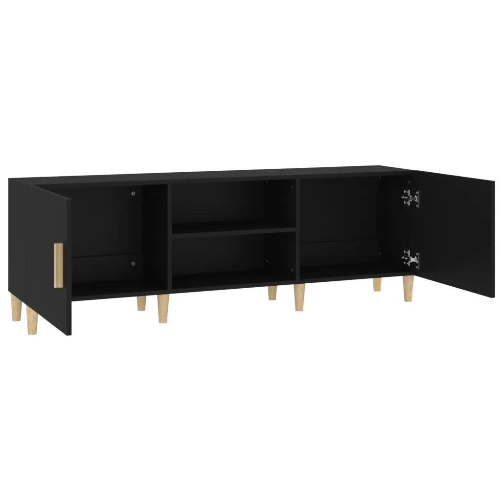 Mobile Porta TV Nero 150x30x50 cm in Legno Multistrato 812619