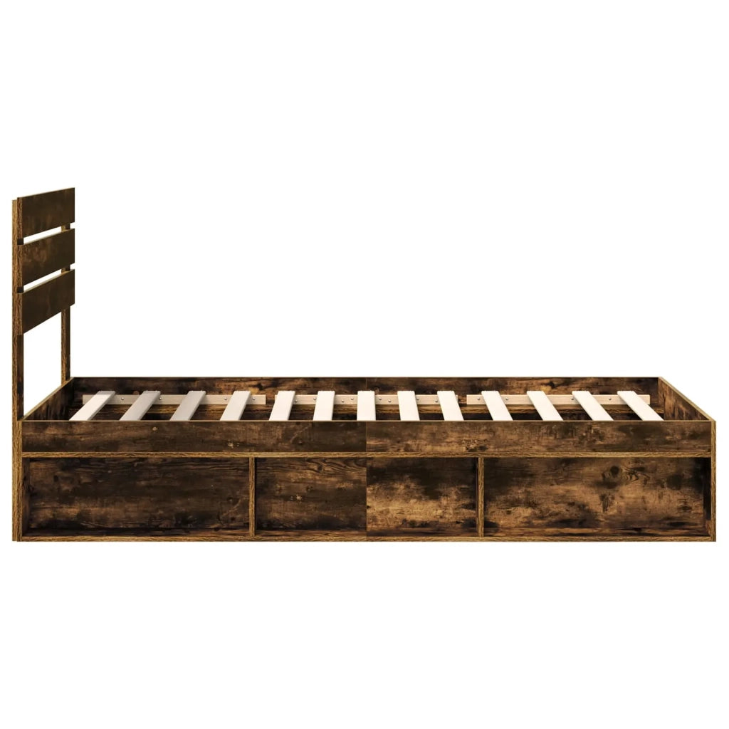 Struttura del letto-Giroletto Rovere fum¨¦ 90 x 190 cm Pino massello 393673