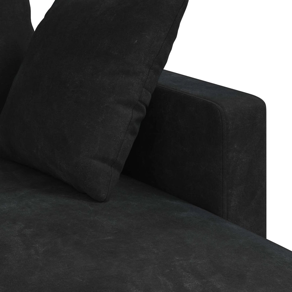 Divano Nero 228 x 134 x 80 cm Velluto 42024473