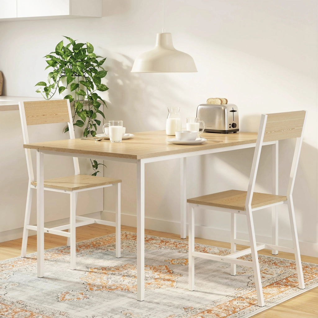 Set 2 Sedie da Pranzo ¨C Xylo ¨C Struttura Metallo Schienale Inclinato Naturale