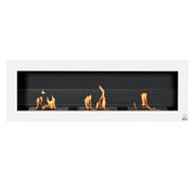 Caminetto a bioetanolo murale 3 bruciatori ¨C Minimal ¨C 120x15x40 cm acciaio inox bianco