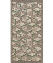 Tappeto HYPNOTIC marrone verde cm.55x240 moderno geometrico multiuso lavabile antiscivolo