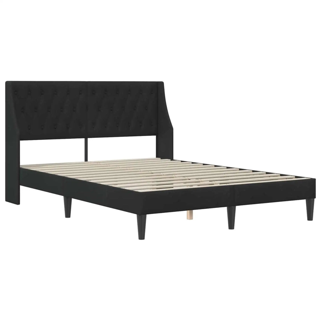 Struttura del letto con testiera Nero 140 x 200 cm Velluto 42027434