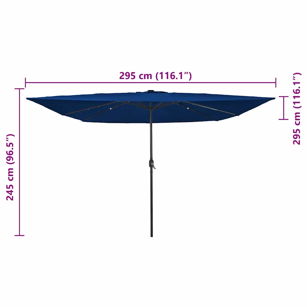 Ombrello | Parasol da giardino Azzurro 295 x 295 x 245 cm