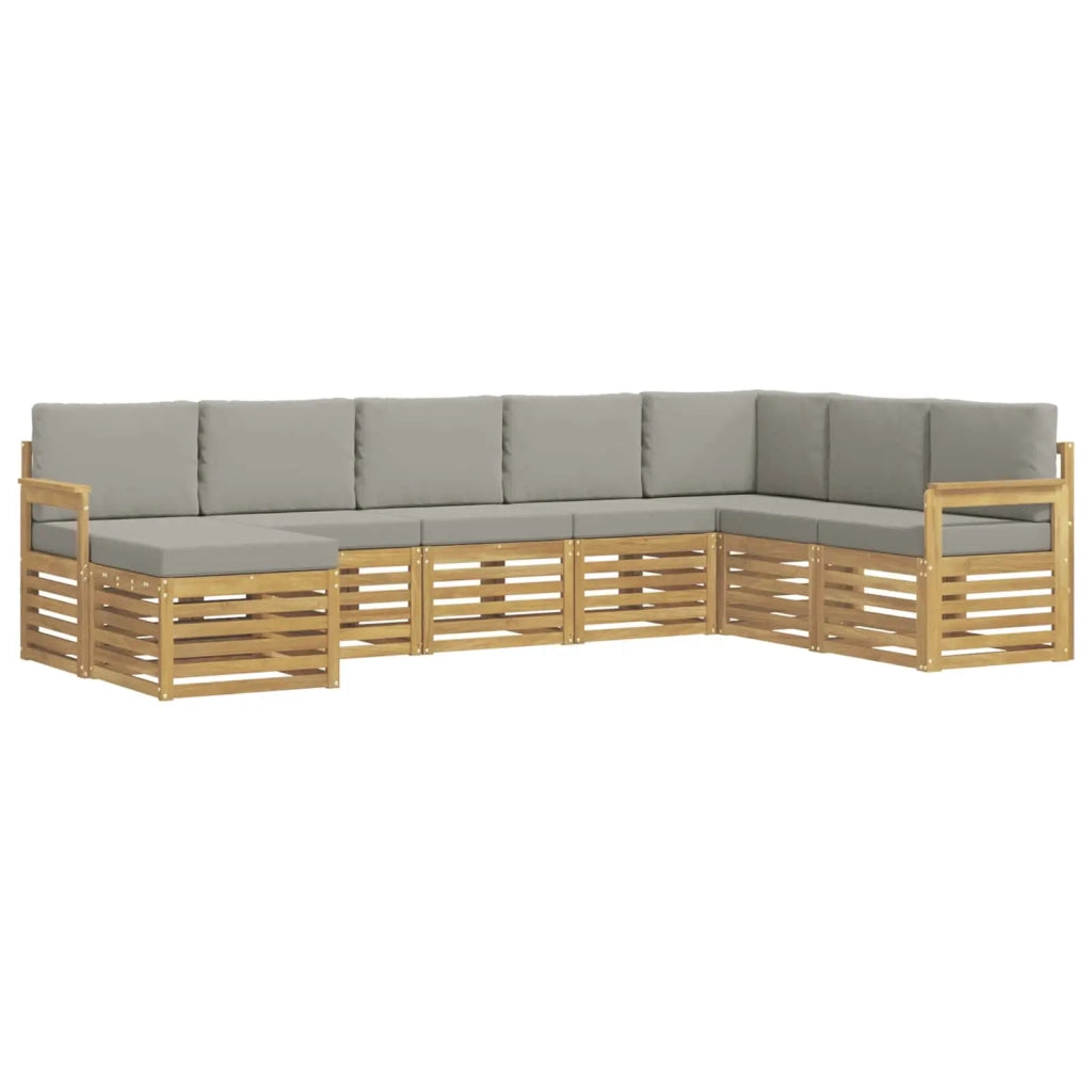 Set di divani da esterno 6 pcs Bianco e Grigio Chiaro 3392301