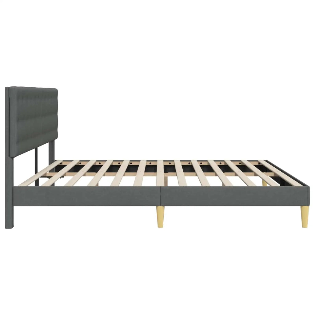 Struttura del letto-Giroletto Grigio Scuro 200 x 200 cm Tessuto 627233