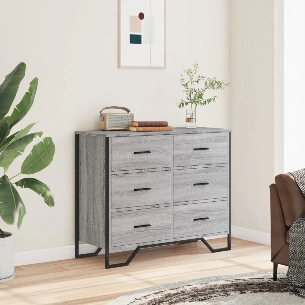 Cassettiera Grigio Sonoma 91x35,5x74,5 cm in Truciolato 3295305
