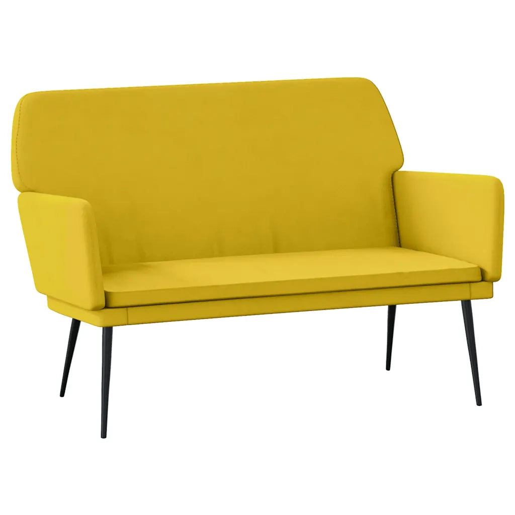 Panca-Sgabello-Divanetto Gialla 108x79x79 cm in Velluto 429158