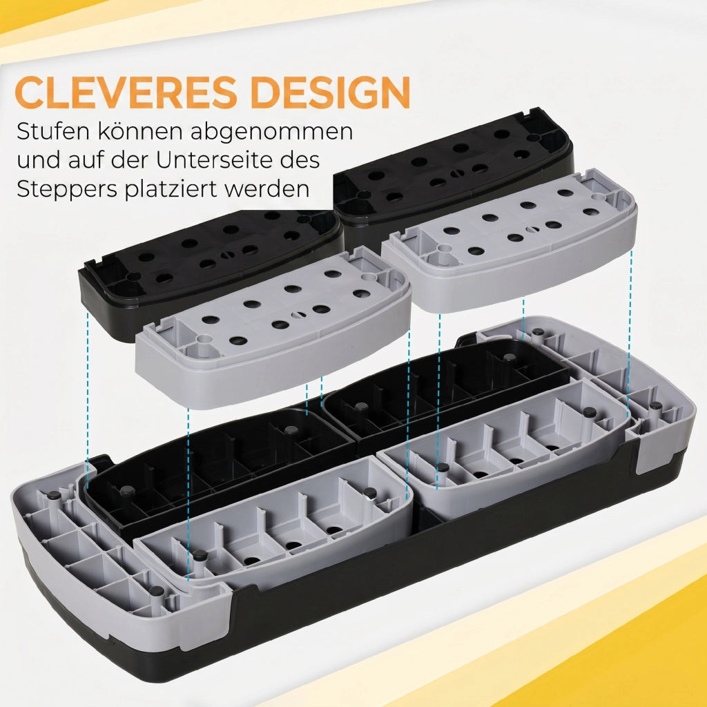 Stepper Aerobico ¨C Xylo ¨C 3 Livelli Regolabili 80x31x20 cm Nero Grigio