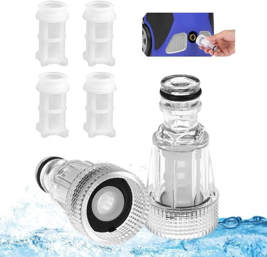 Filtro per acqua - 2 pezzi di filtro - Sostenibile e facile da pulire - Tubo di filtro 3/4 - Adatto per pompe da giardino e caravan - Idoneo per pompe ad alta pressione