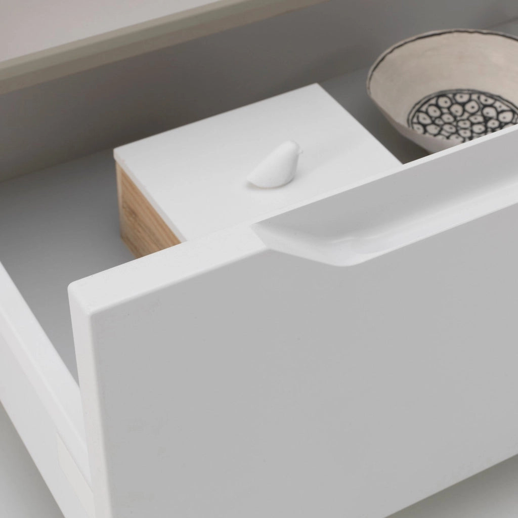 Cassettiera con Ruote 1 Cassetto 60x45x32 cm in Legno TFT Belsk Bianco Opaco