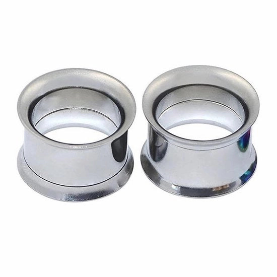 Orecchini a Tunnel in Acciaio Inossidabile 316L - 3 Paia - Colori: Argento, Oro e Rosso Oro - Adatti per la maggior parte delle persone - Garanzia di Soddisfazione