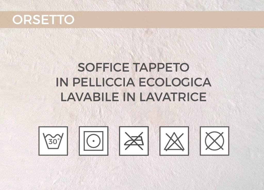 Tappeto Peloso In Pelliccia Ecologica Sagomato Modello Orsetto Varie Forme - 80x150cm - Perla
