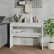 Tavolino Consolle Bianco Lucido 102x30x80 cm Legno Multistrato 808329