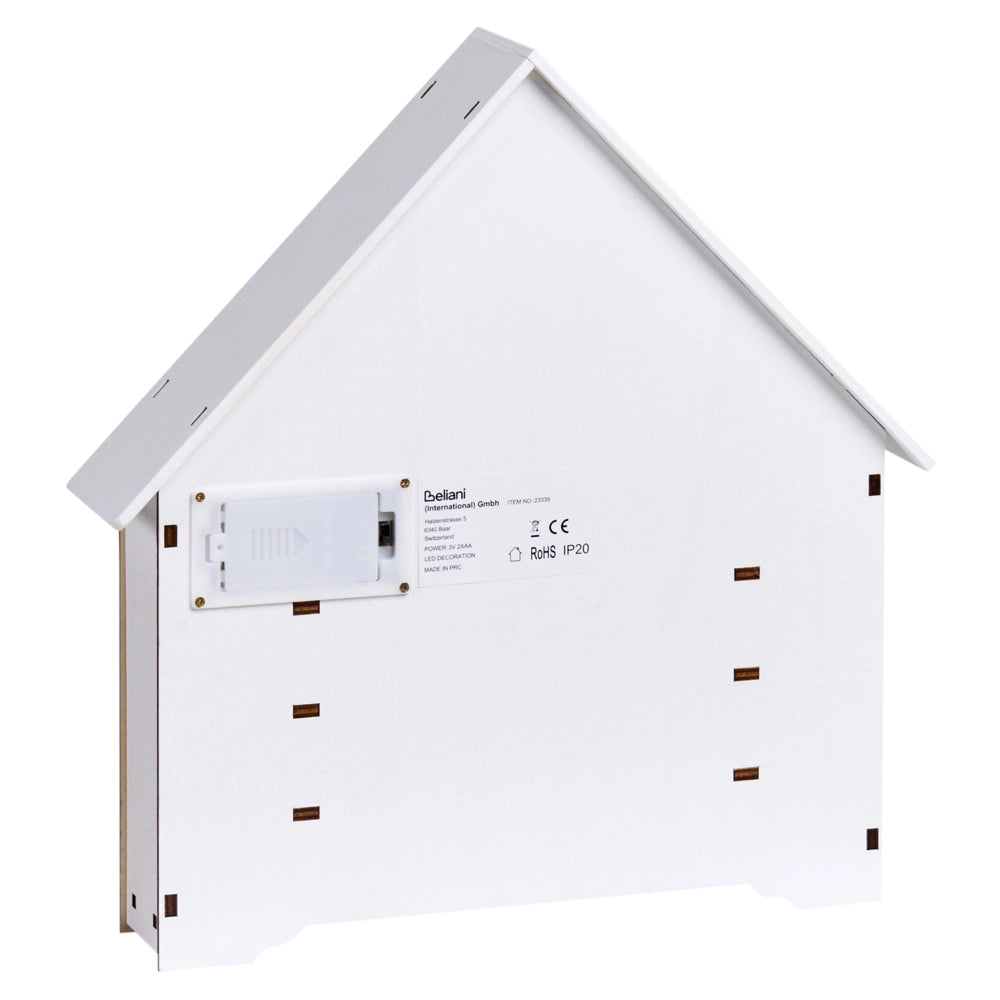 Decorazione natalizia LED in legno Calendario dell'Avvento Bianco da interno