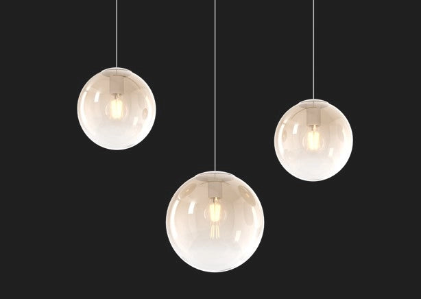 SOSP. CROMO 4 LUCI RETTANGOLARE VETRI (2 PICCOLI+1 MEDIO+1 GRANDE) TUTTI AMBRA 1194CR-S4 RMIX-AM