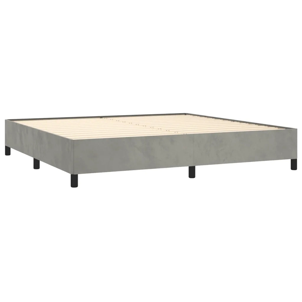 Giroletto a Molle con Materasso Grigio Chiaro 200x200cm Velluto 3129411