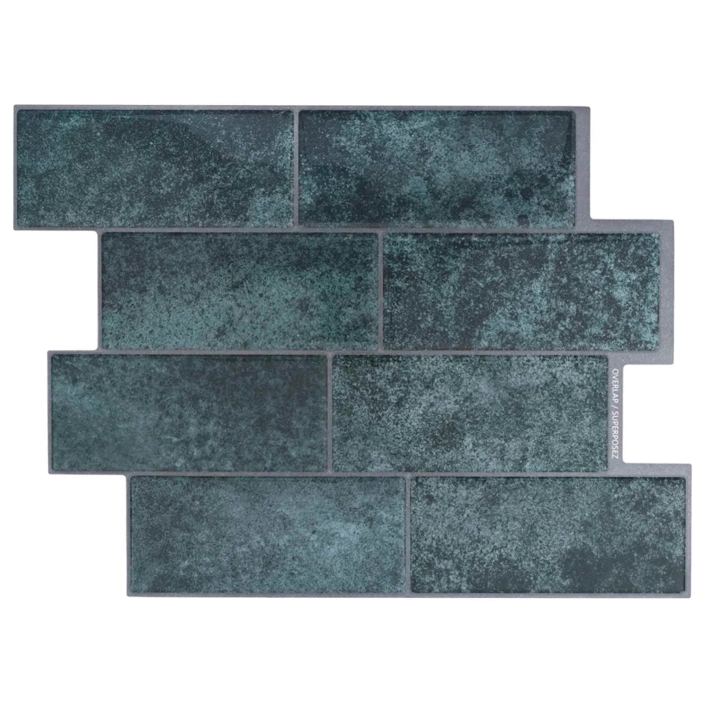 Piastrella subway 20 pcs Blu Verde 29 x 21 cm Poliuretano e PET 42046145