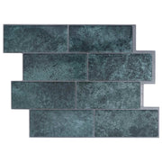 Piastrella subway 20 pcs Blu Verde 29 x 21 cm Poliuretano e PET 42046145