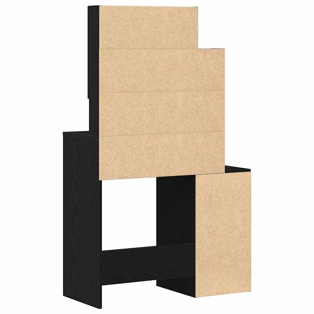 Toeletta | Tavolo da Trucco Rovere Nero 80 x 35 x 132 cm Legno multistrato
