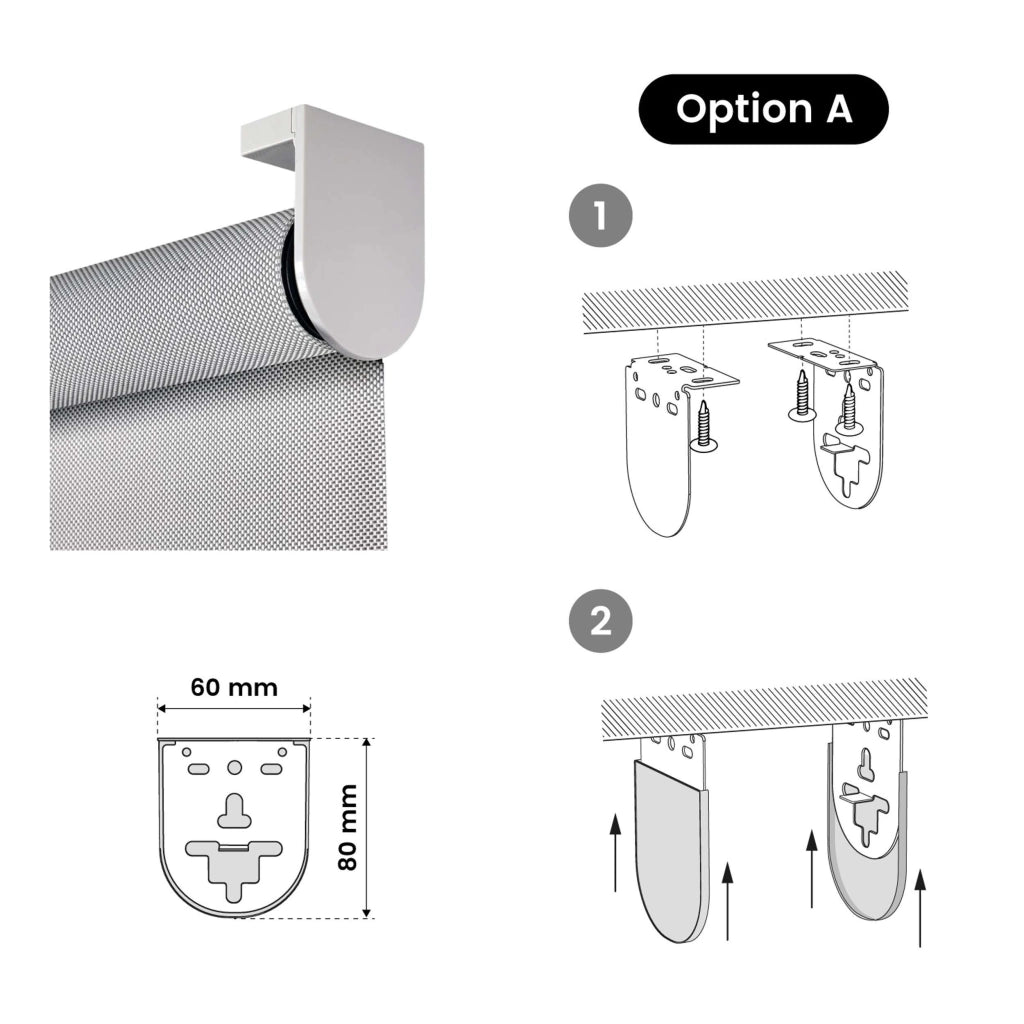 Tende a Rullo Motorizzate Screen Premium con finiture in alluminio Tessuto Tecnico con Motore e Telecomando  Grigia 60x250 cm