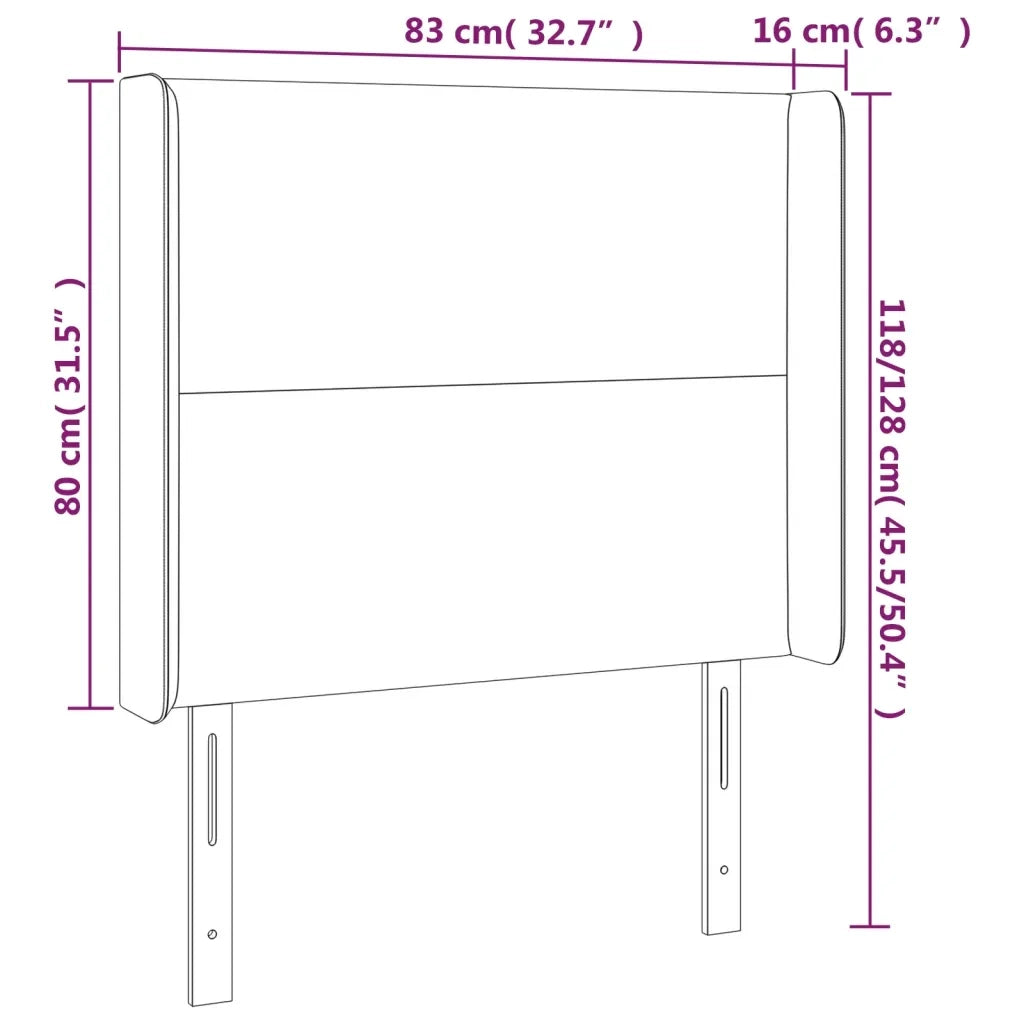 Testiera a LED-Testata con LED rosa 83x16x118/128 cm in Velluto 573323