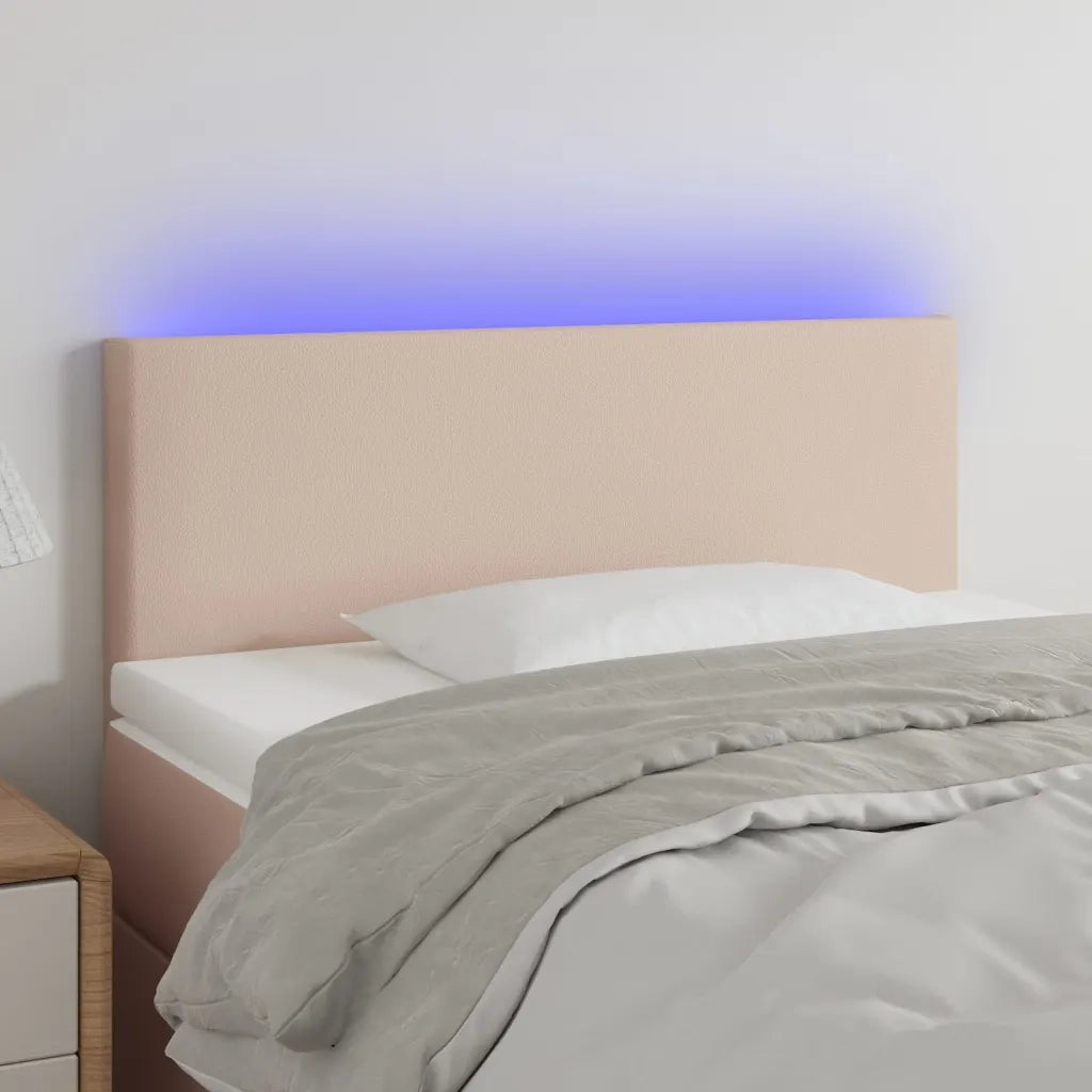 Testiera | Testata Cappuccino a LED 100x5x78/88 cm in Similpelle