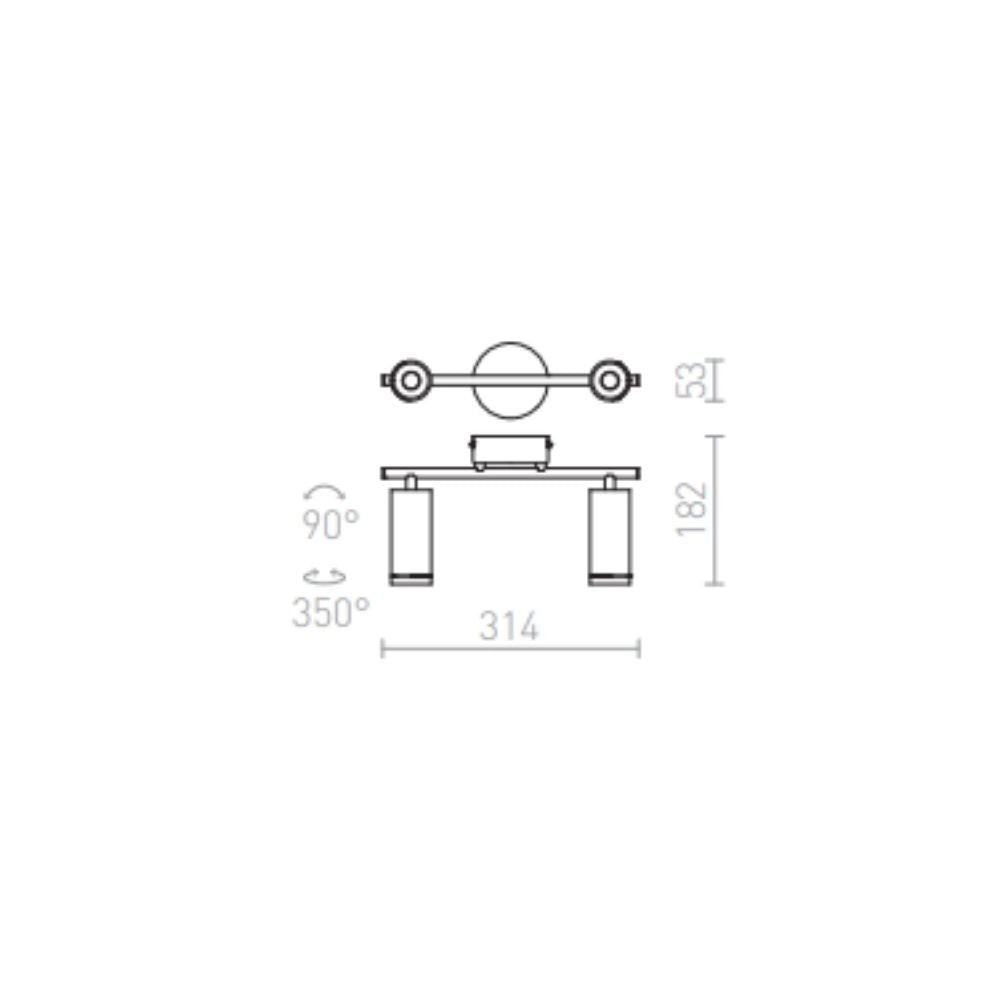 Faretto BOGARD II da parete nero opaco  230V LED 2x5W 40°  3000K