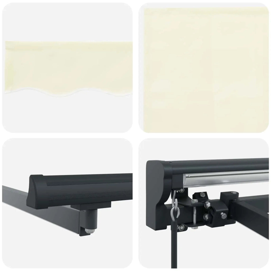 Cornice per Tenda Manuale con LED Crema e Antracite 3,5 x 2 m 3420763