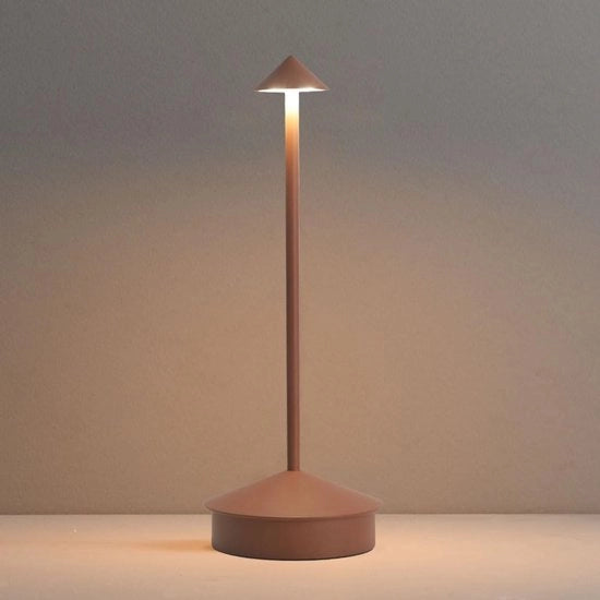 Lampada da scrivania wireless, caricabile da 6000 mAh, lampada da scrivania portatile LED a tocco, wireless, caricabile da esterno, regolabile e alimentata da batterie, adatta per sala da pranzo/terrazzo (1 pezzo, marrone).