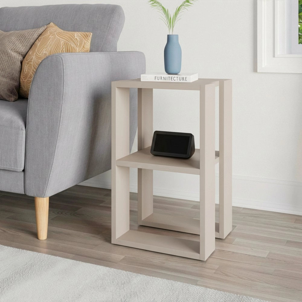 Comodino due ripiani Lonie 34x30x55h colore cashmere