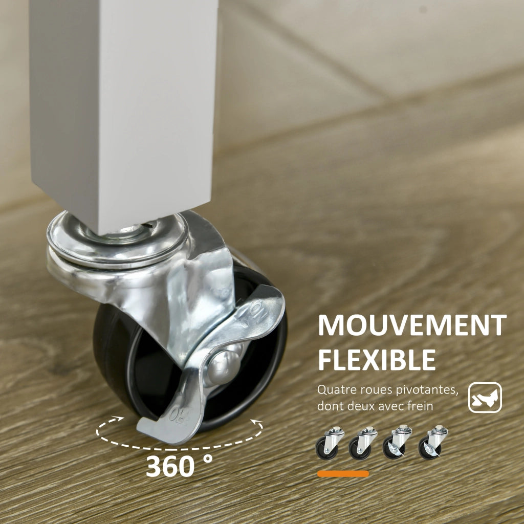 Carrello da cucina con ruote ¨C Xylo ¨C legno di hevea, 2 ripiani, 1 cassetto