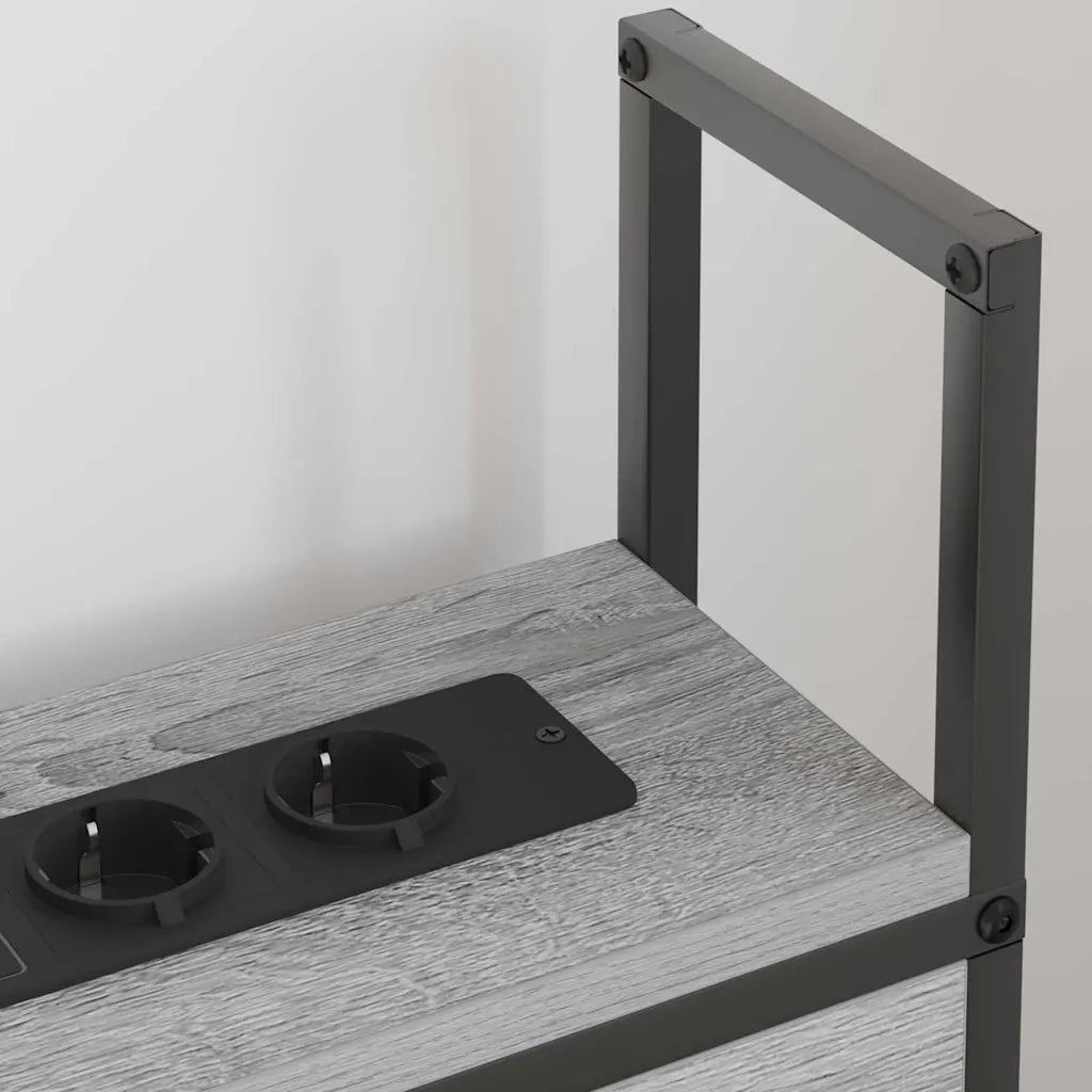 Testiera | Testata con Stazione di Carica e Storage Grigio sonoma