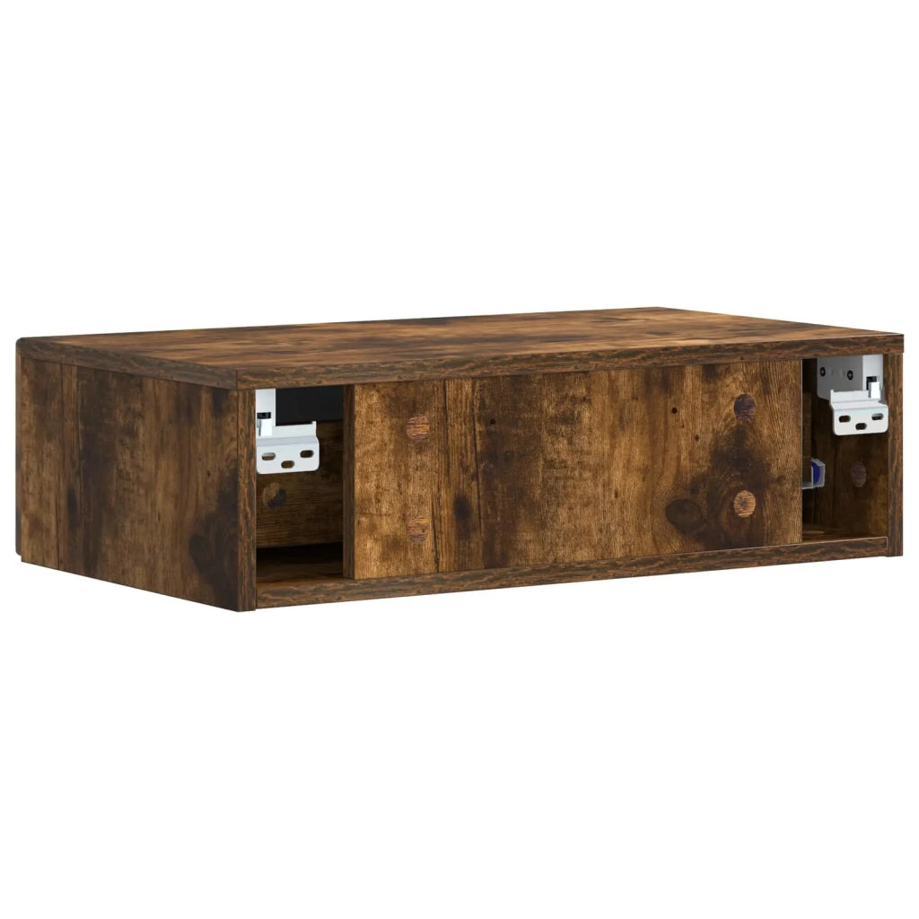 Tavolino da Parete Laterale | Tavolo laterale | Tavolino Rovere Fumo 59 x 34,5 x 17 cm