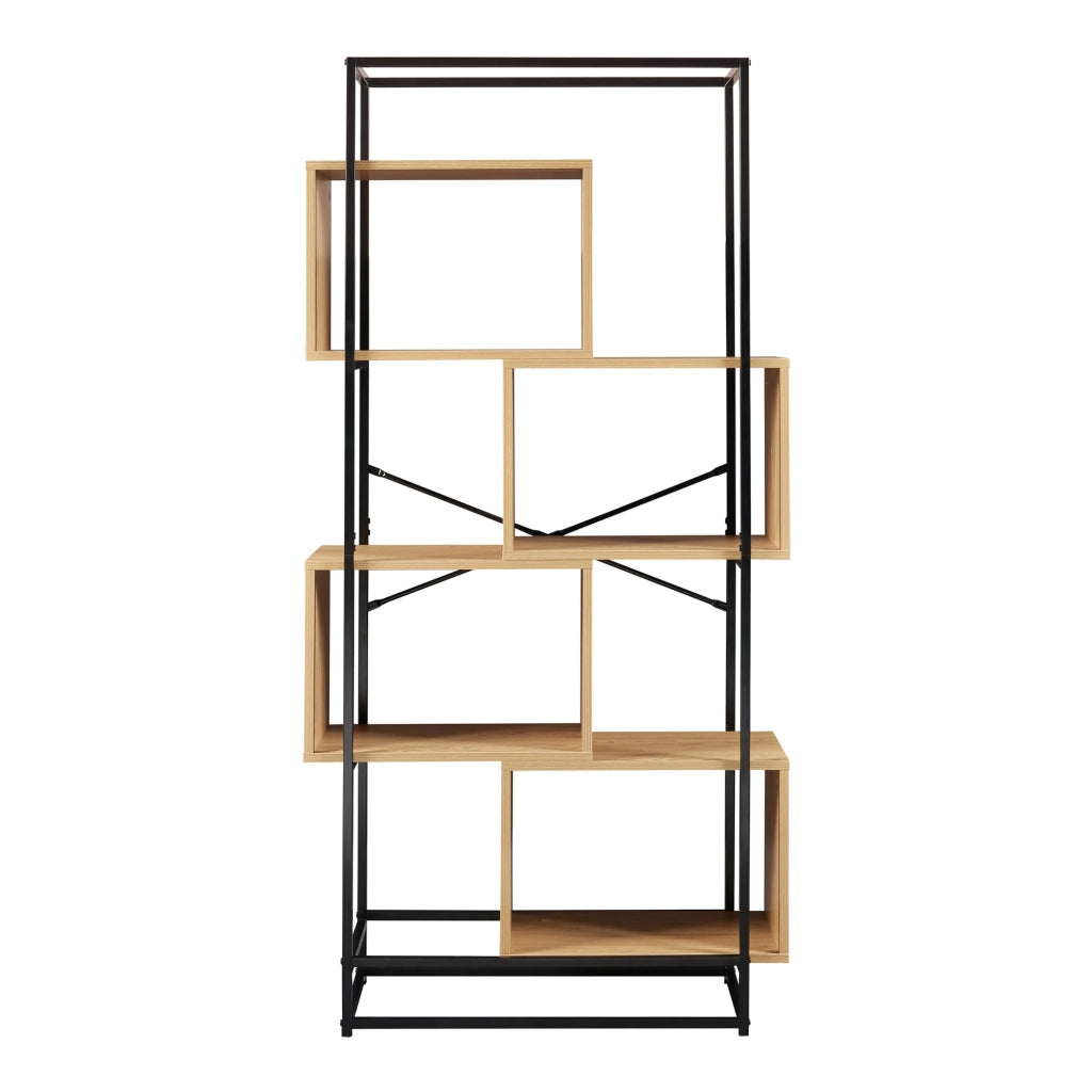 Scaffale dal design senza tempo per soggiorno/camera da letto mobile contenitore indipendente acciaio 160 x 80 x 33 cm marrone 03_0011147