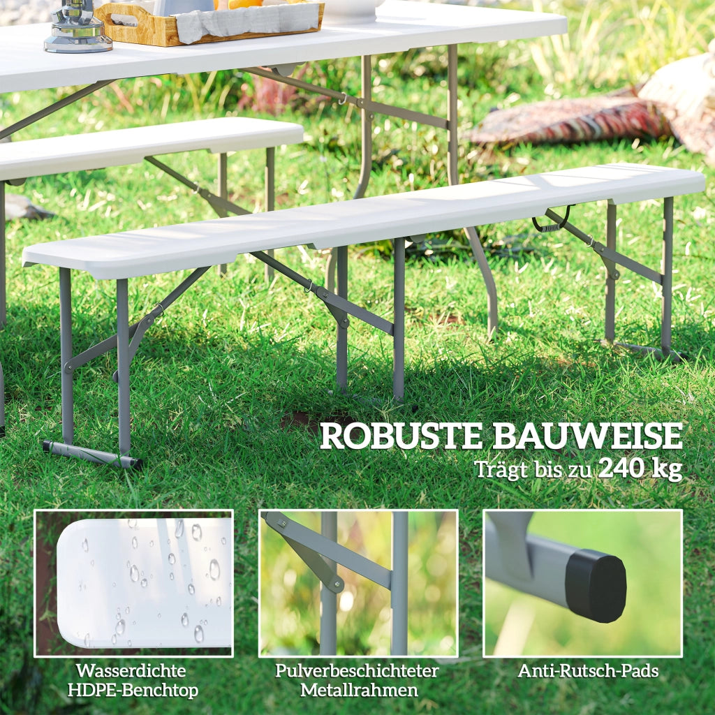 Panchina da esterno in plastica ¨C zephmum ¨C Bianco 240 kg