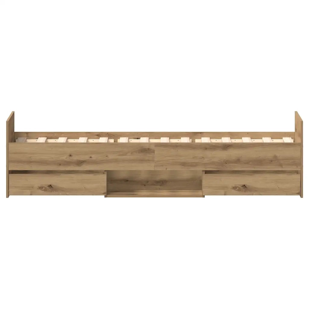 Giroletto senza Materasso-Struttura Letto Rovere Artigianale 100x200cm 761035