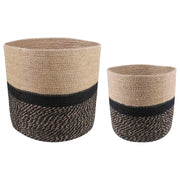 Set di Vasi per Piante 2 pcs Naturale e Nero Ø 28 x 28 cm 42012242