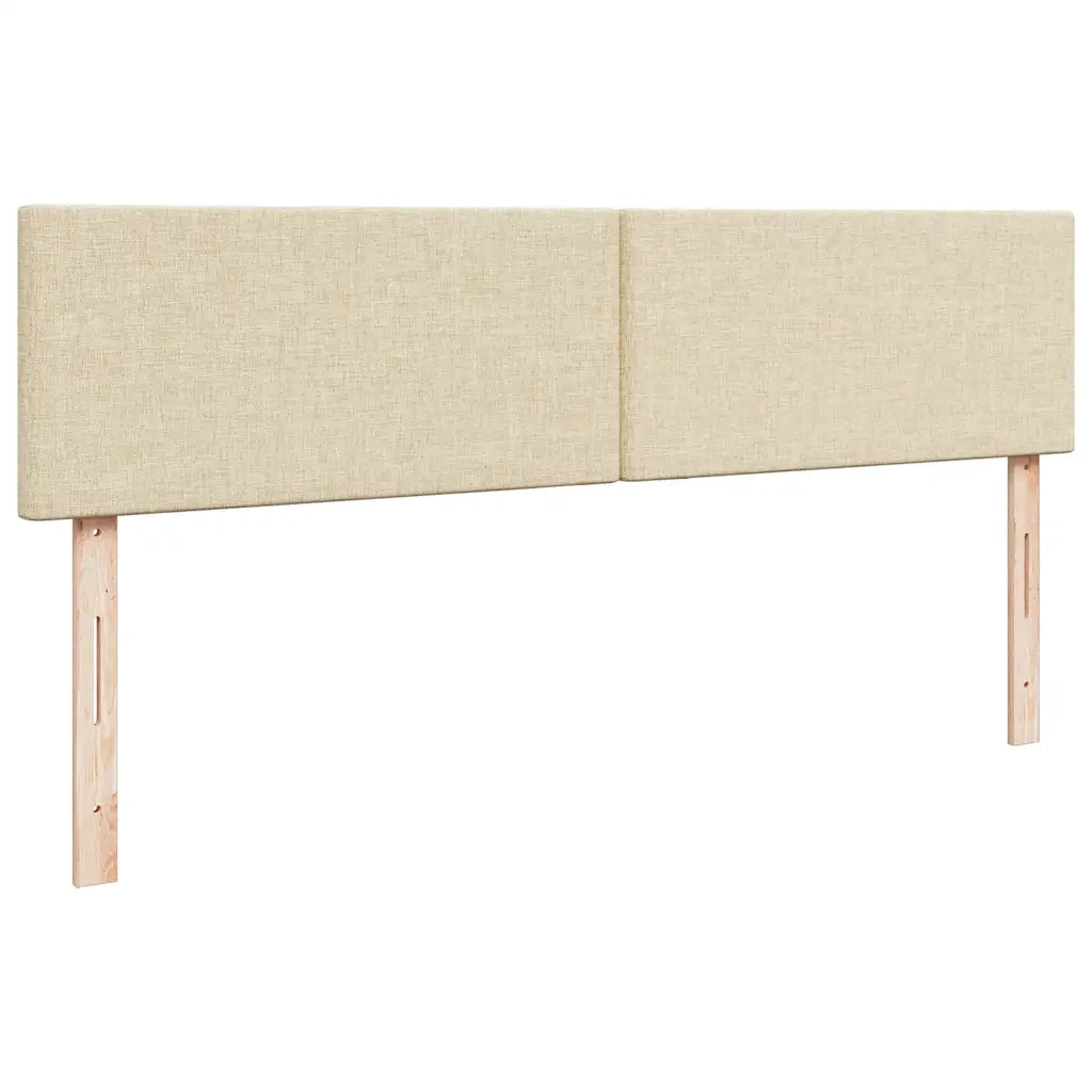 Struttura Letto Pouf con Materassi Crema 200x200 cm in Tessuto 3311985