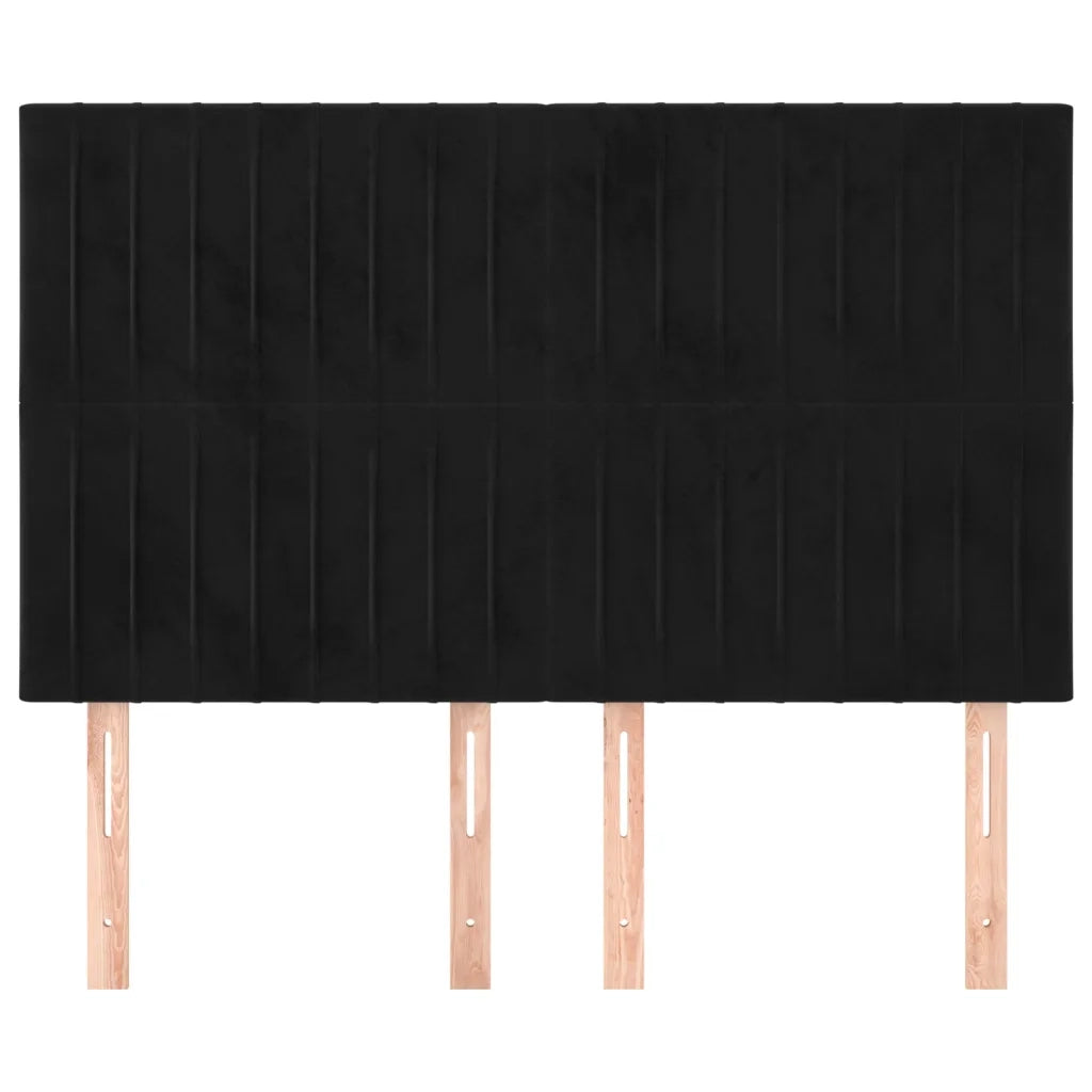 Testiera Nera 144x5x118/128 cm Velluto