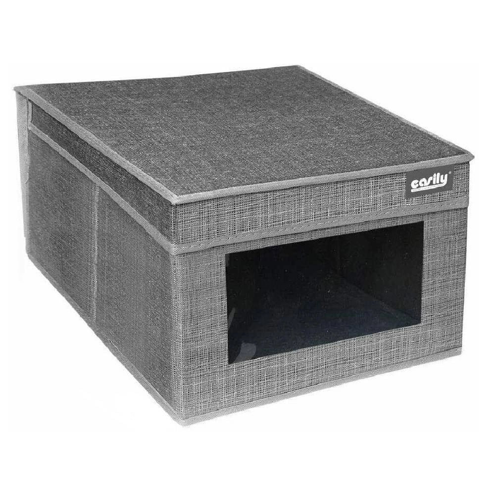 Trade Shop - Scatola Porta Documenti Ufficio Box Organizer Portatutto 25x35x16cm Grigio 69690 -