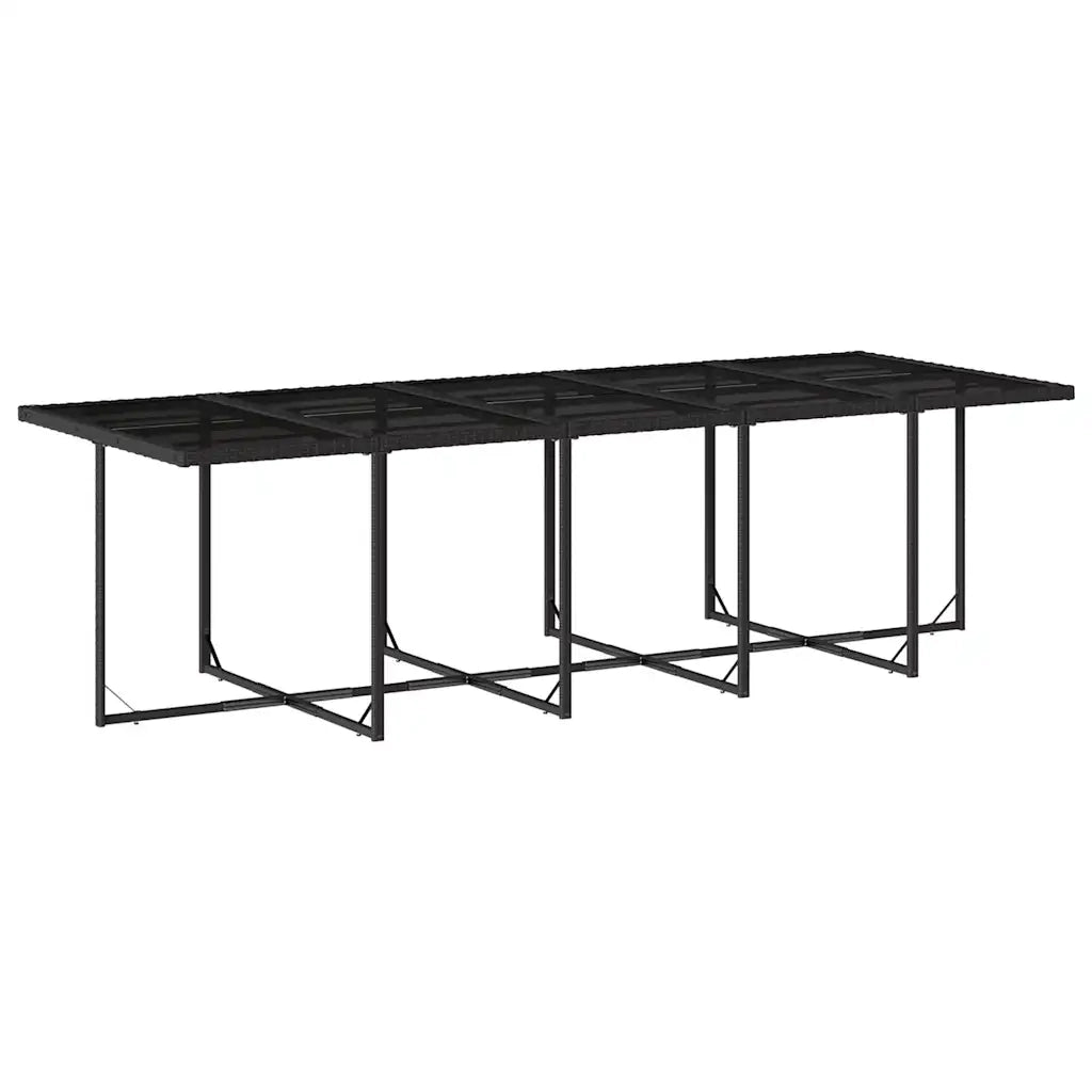 Set da Pranzo da Giardino 15 pz con Cuscini Nero in Polyrattan 3211711