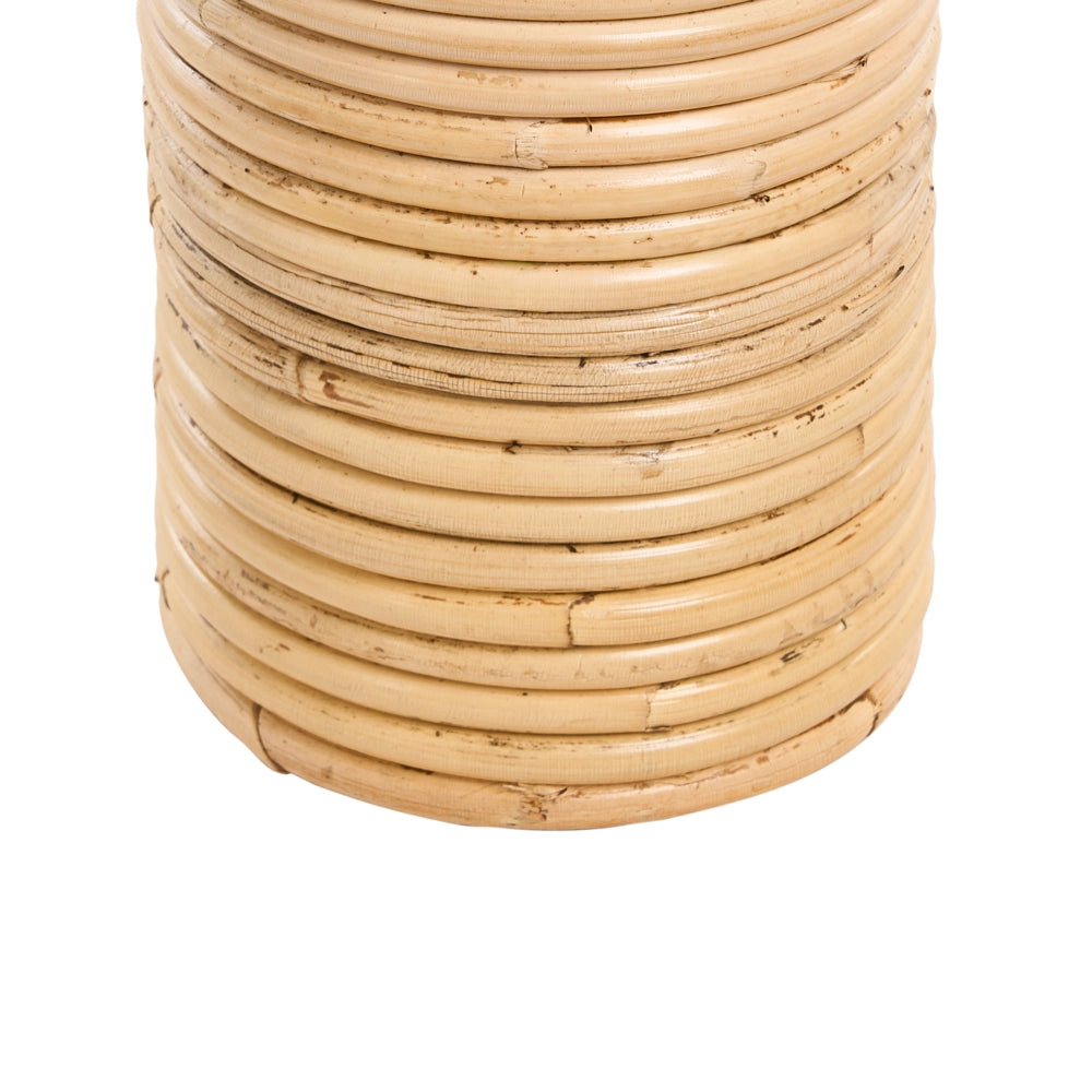 Vaso in rattan naturale da 55 cm, decorazione per interni ed esterni, in stile boho rustico intrecciato