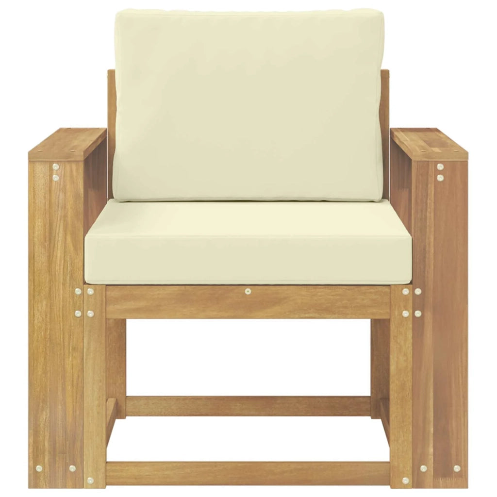 2 Pezzo Set di divani da esterno Poliestere Bianco e Crema 3438979